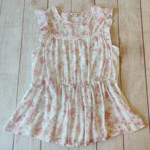 Parallel Skies floral ruffle sleeveless top sz S
